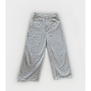 WeWoreWhat Women's Striped Wide Leg Crop Pants Size 29 High Rise Cream And Black